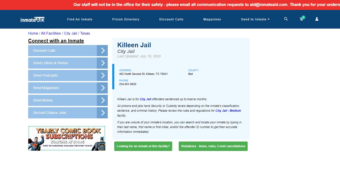 Killeen Jail | Inmate Locator